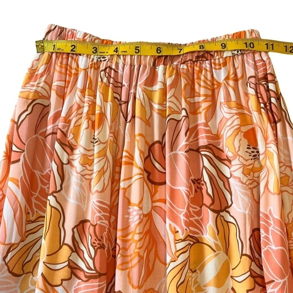 NWT Hello Molly Tiered Ruffled Maxi Skirt XS Tangerine fairy whimsical flowing - Picture 8 of 8
